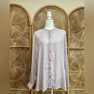 Eileen Fisher Crushed Velvet Button Down Shirt